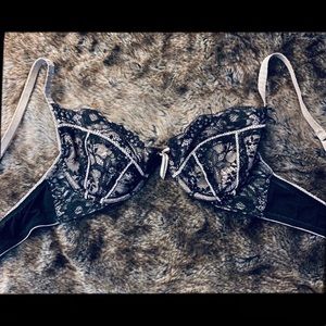 Elle Black and Beige Lace Bra